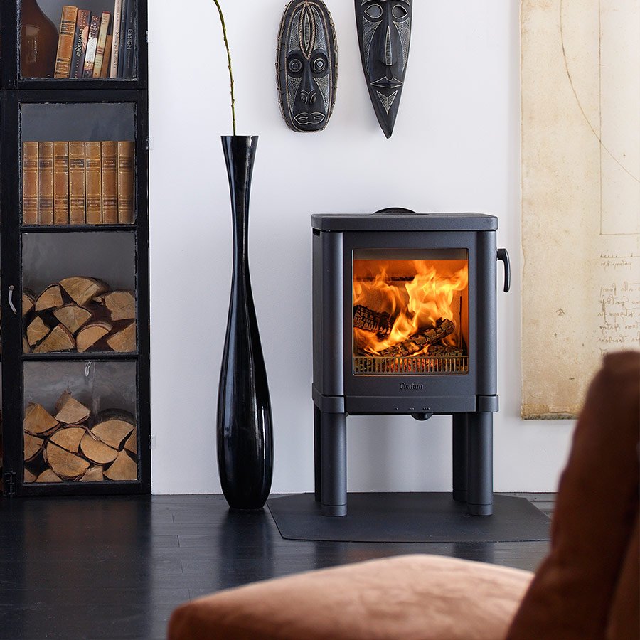 Stylish log burner without a pipe